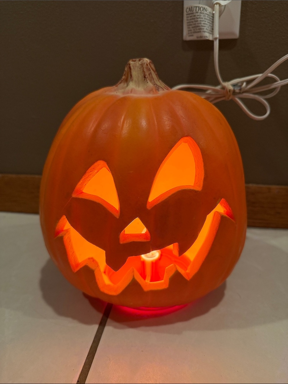 Vintage 1993 Trendmaster Halloween Foam Mold Jack O Lantern Lighted Pumpkin Blow